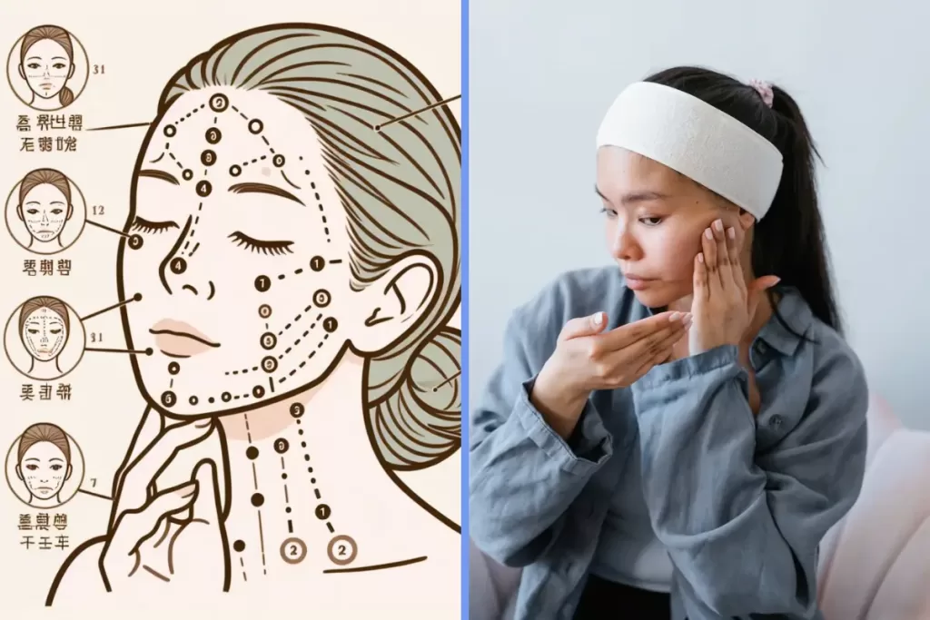 Massagem facial coreana: segredo da pele jovem e radiante/ foto criada por IA